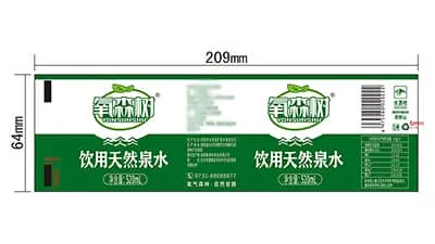 Этикетка с термоплавким клеем для бутылки природной родниковой воды