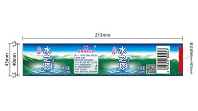 Этикетка с термоплавким клеем для бутылки питьевой воды